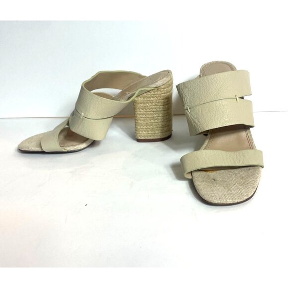 Splendid Matty Ivory Leather Mule Sandals Rope Heel Size 8 - Picture 6 of 11